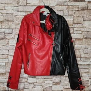 SPIRIT DC BATMAN SQUAD HARLEY QUINN LEATHER FAUX JACKET NEVER WORN